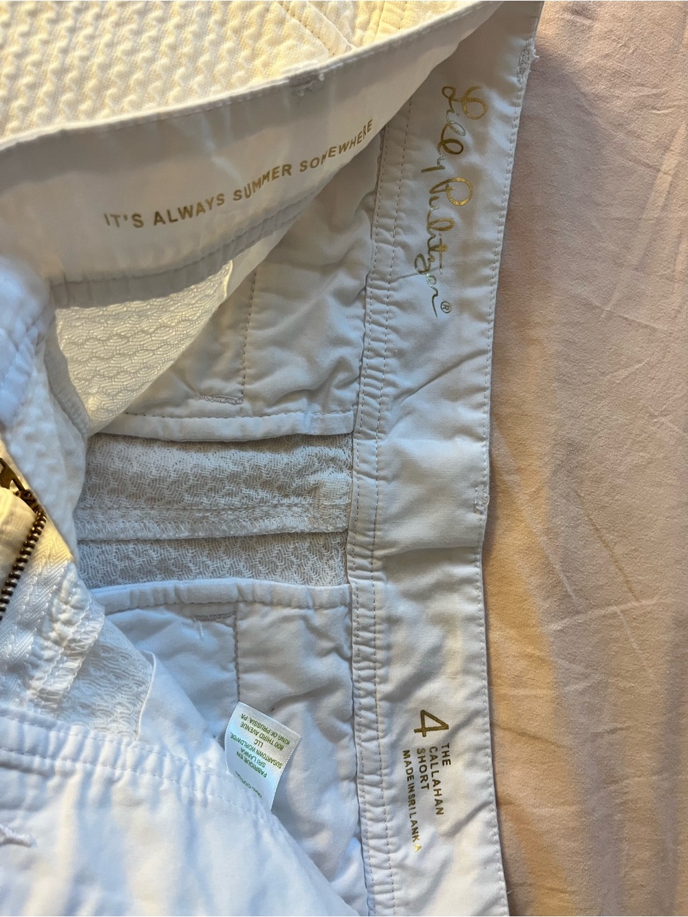 White Lilly Pulitzer Callahan Textured Women’s Shorts size 4 - Picture 6 of 6